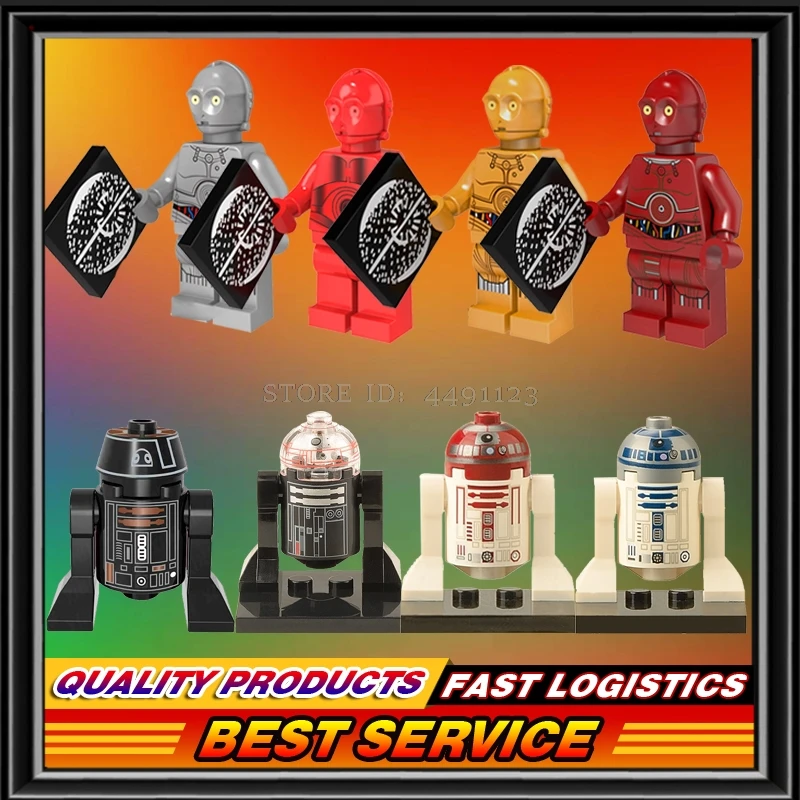 

Star Wars Sets R2D2 BB8 C3PO Combat Robot Anakin Yoda Building Blocks Bricks Toys For Children StarWars C-3PO Figures Christmas