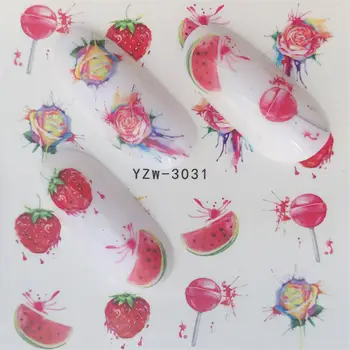 

ZKO Fruit Nail Decals Stickers Nail Art Water Slide Decals Transfers Flower Horse Gift Cute