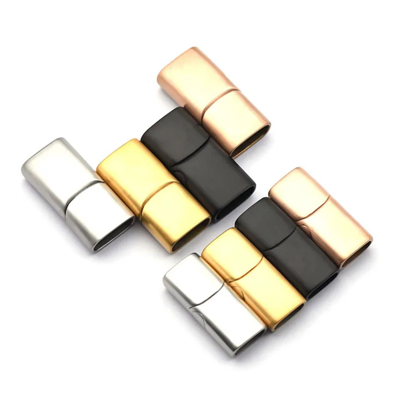 Hole 16x5mm Stainless Steel Magnetic Clasps Closure For Bracelets Rope  Leather Cord Connector Buckle DIY Jewelry Making Supplies