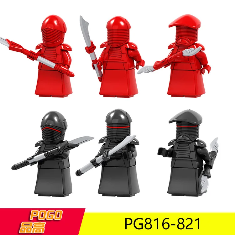 POGO Pg816-821 серии Звездных Войн красные и черные охранники строительные блоки были детские развивающие собранные игрушки