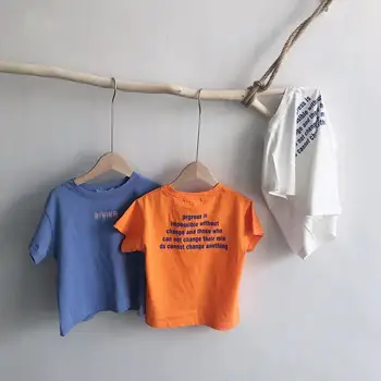 

2020 new girls boys t-shirt summer short sleeve cotton fashion kids top 2-7t HO945