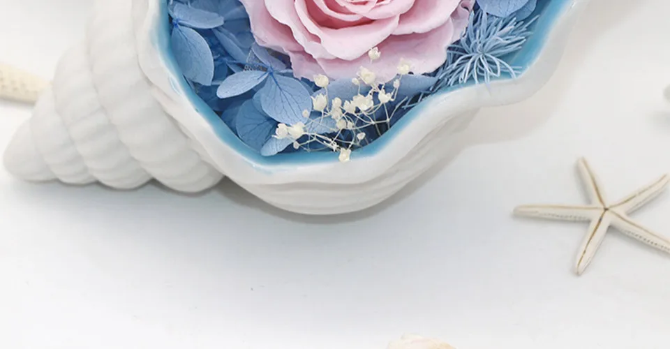 Высокое качество вечные Цветочные раковины украшения DIY действительно сенсорный Искусственные цветы материал рождественские украшения для дома 1 шт