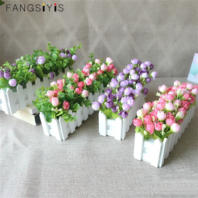 Small Artificial Flower Pot Decoration  Artificial Flowers Outdoor  Decoration - Artificial Flowers - Aliexpress