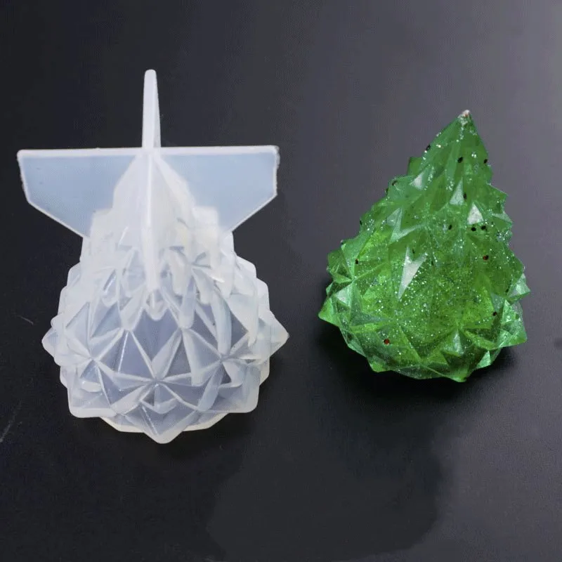 Crystal Epoxy Resin Mold Christmas Tree Mold Small Night Lamp Set Bedroom Decoration Creative Mirror Silicone Mold For Resin