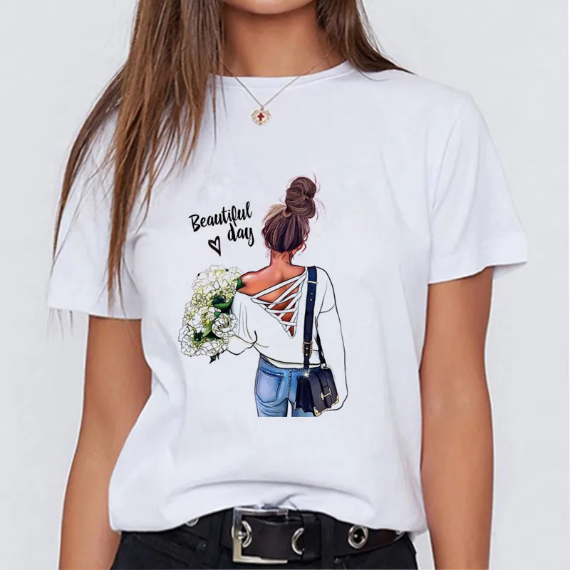 Modern mom fashionable T-shirt Korean fashion clothing street clothing female T-shirt to send girlfriends friends holiday gifts