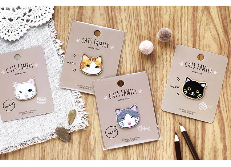 1 шт. Kawaii Cat наклейки милые вышитые наклейки декоративные наклейки для малышей подарок для девочек DIY Дневник принадлежности для скрапбукинга