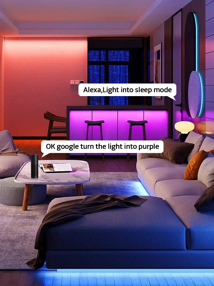 WIFI LED Strip Lights Bluetooth RGB Led light 5050 SMD Flexible 20M 15M  DC WIFI 24K/44K Control+Adapter