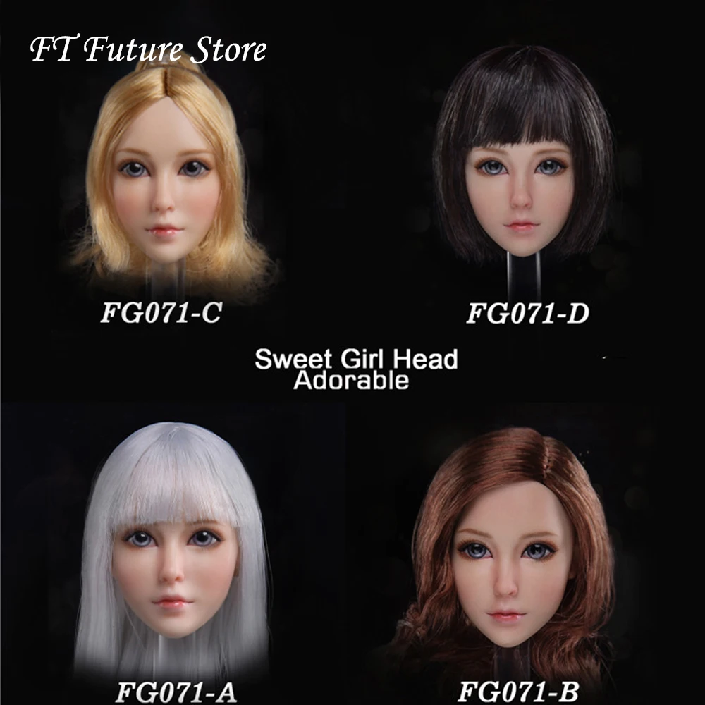 

In Stock Collectible 1/6 Asian Beauty FG071 Teenage Sweet Girl Head Sculpt Craved Model for 12'' Pale Action Figure Body DIY