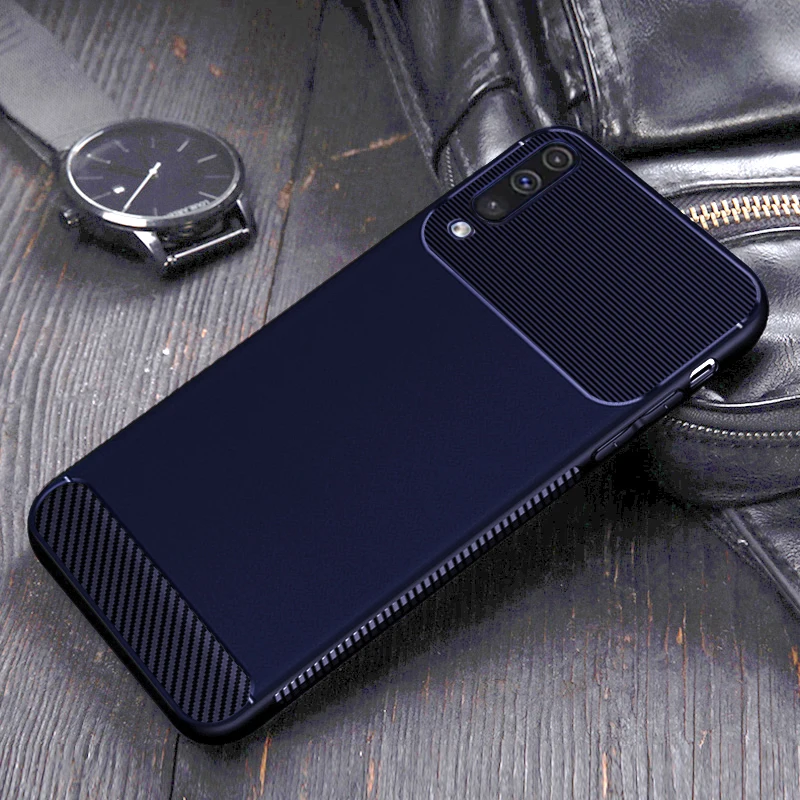 Чехол, чехол, чехол для samsung galaxy A50 A70 A40 мягкие Роскошные Силиконовые простой, матовый силиконовая защитная задняя панель для телефона Etui - Цвет: Blue