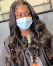 Perla Negro brasileño de la onda del cuerpo 360 peluca Frontal de encaje Pre arrancó cabello humano pelucas 30 pulgadas peluca con malla Frontal para las mujeres 150%