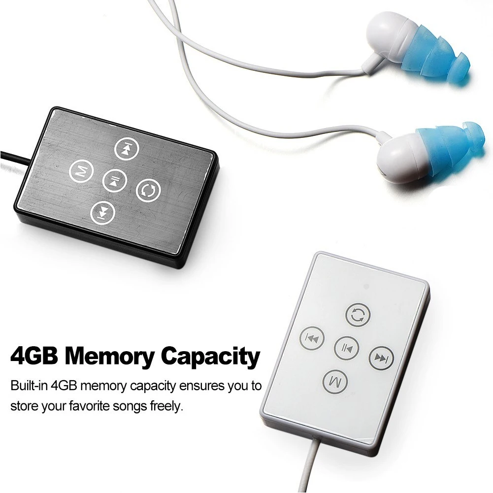 Sports Clip On MP3 Player 4GB Waterproof FM Radio W Headphone For Swimming Waterproof MP3 Swimming Mp3 Running Mp3