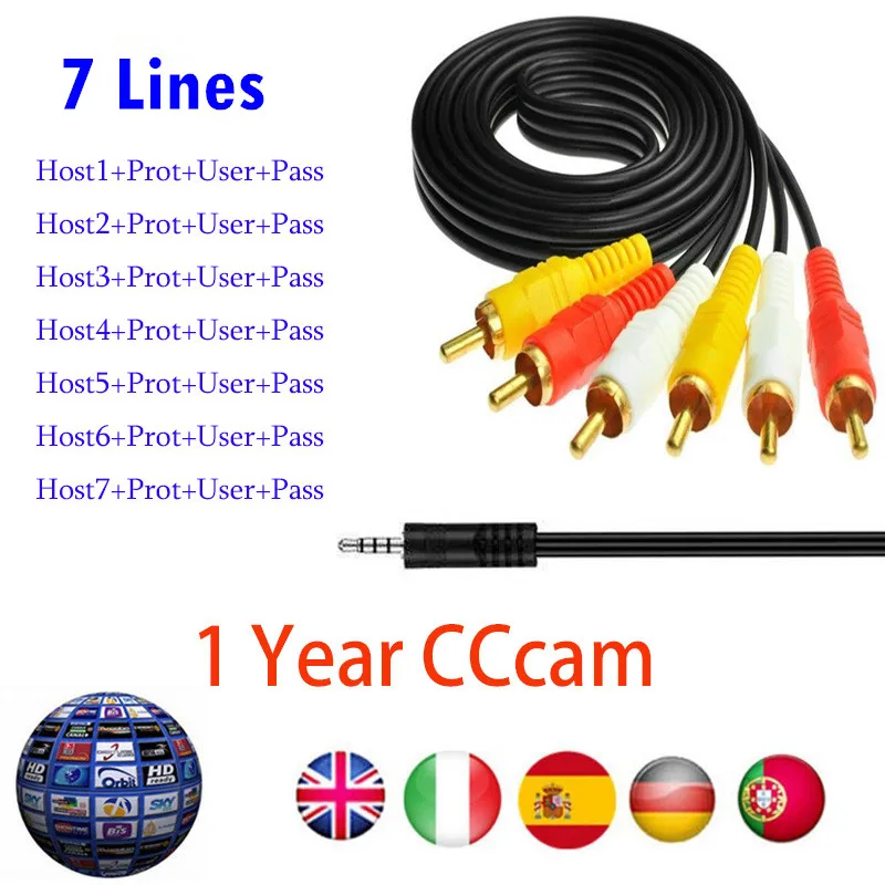 DVB-S2 рецептор Cccam cline для 1 года Испания cline использовать для GT медиа V9 супер V8 Nova спутниковый ТВ приемник Европа каналы