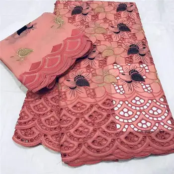 

7 yard Swiss lace fabric 2020 latest Dry lace embroidery African 100% cotton fabrics Swiss voile lace popular Dubai style 4L0533