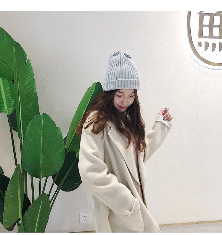 Unisex Autumn Winter Solid Wool Hat Knitted Beanie For Women Men Skullies Beanies Hats Streetwear Fuzzy Beanies Femme 17 Colors