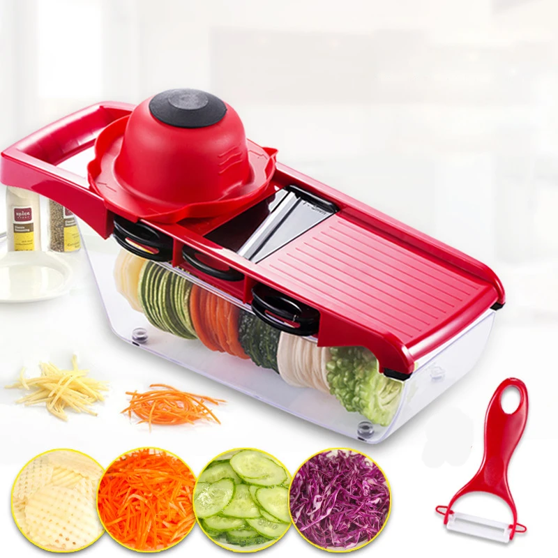 Kitchen Vegetable Potato Slicer Shredder Fruits Chopper Grater Carrot Cutter Peeler Shred Chopped Cut Gadgets Household Supplies