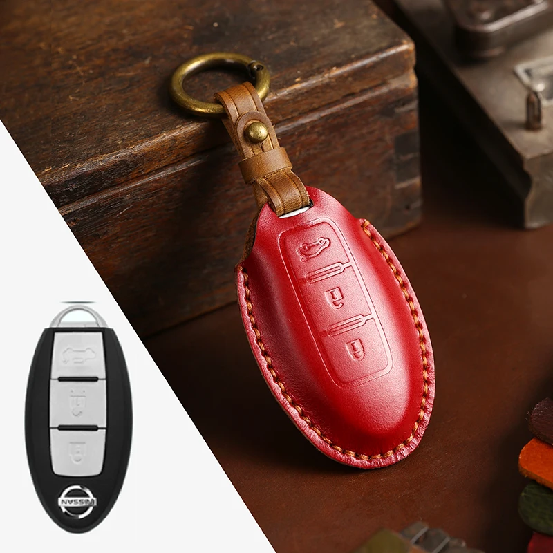 Leather Car Remote Key Case Cover For Nissan Altima Maxima Murano