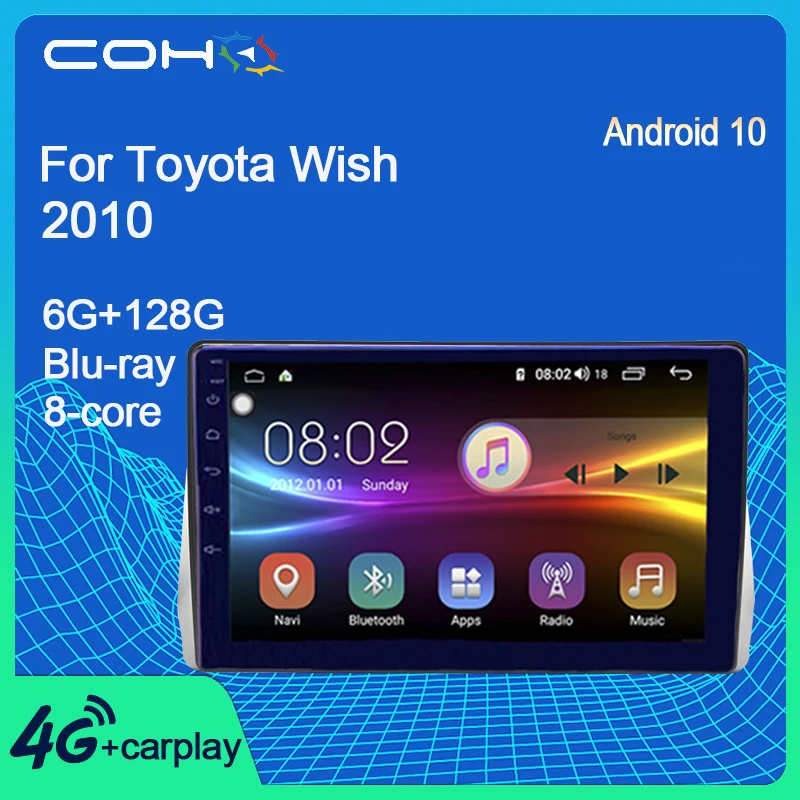 Автомобильный мультимедийный плеер COHO для Toyota Wish 2010 автомобильный радиоприемник
