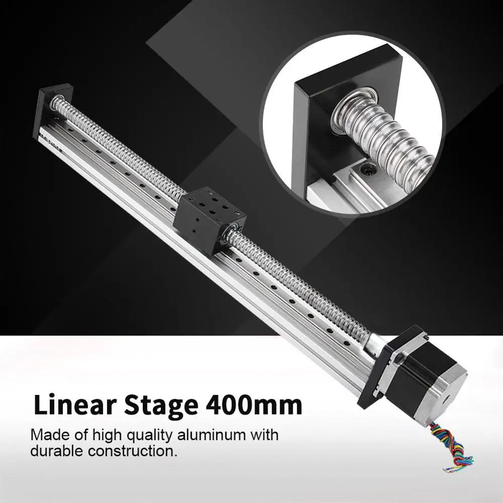 Heavy Duty Ball Screw Linear Stage Accuracy Sliding Table Slide Effective Stroke 400mm for NEMA 23 Motor