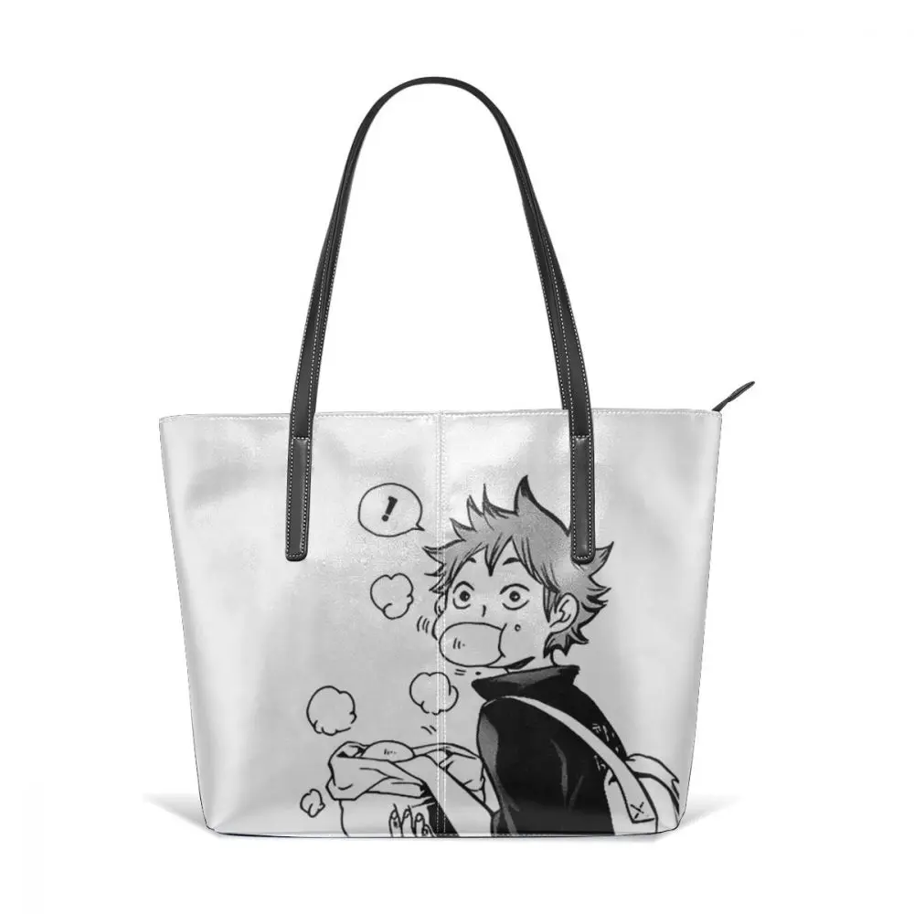 Haikyuu/женская сумка с короткими ручками, Высококачественная женская кожаная сумка-тоут с принтом, большие женские сумки - Цвет: HAIKYUU Hinata