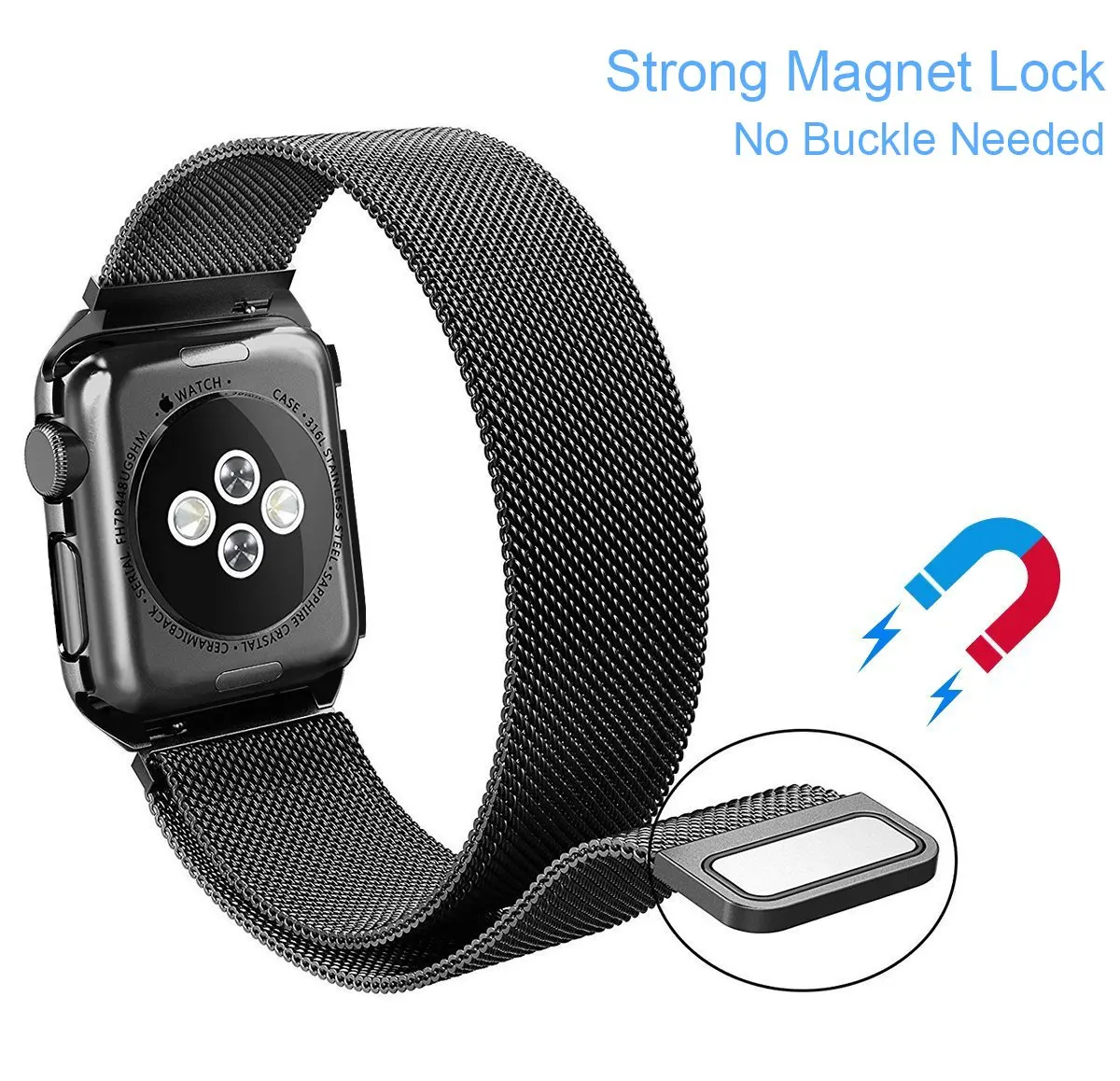 Миланская петля+ металлическая рамка для Apple Watch 38 мм 42 мм 40 мм 44 мм серия 5 4 браслет из нержавеющей стали для iWatch 3 2