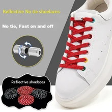 

Reflective Elastic Laces without ties Shoelaces for Sneakers No Tie Shoe laces Kids Adult Quick Flat Shoe lace Rubber Shoestring