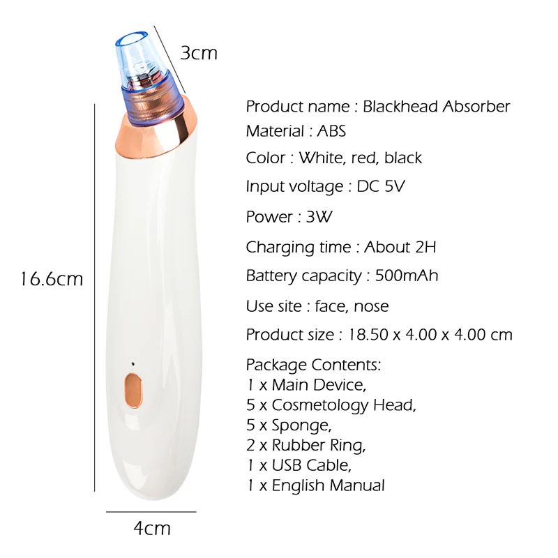 Blackhead Remover Face Nose Deep Pore Cleaner Acne Pimple Removal Vacuum Suction Facial SPA Diamond Beauty 2