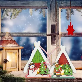 

Christmas Decoration Hanging lights Santa Claus Snowman Elk Christmas Tree Ornaments For Living room Window decoration