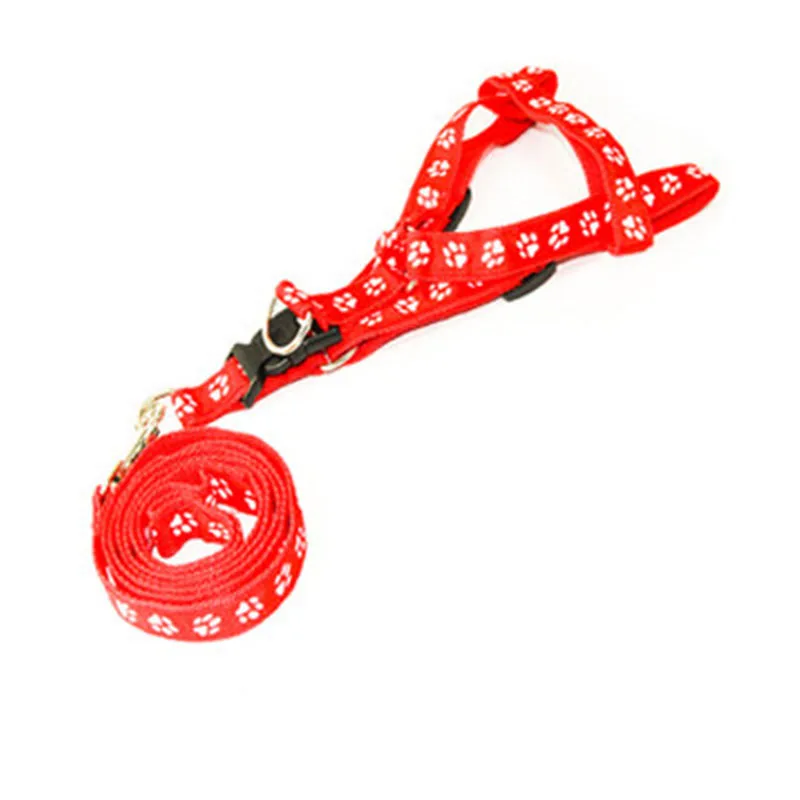 Nylon Reflective Pet Leash Lead Dog Chain Necklace Dog Belt Harness Puppy Collar Soft Golden Retriever Perro Pet Products EE5QY - Цвет: Decals Rope Red