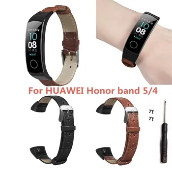 

Leather Classic Band Replacement Watch Band Wristband For Huawei Honor Band 5/4 Colorful Sports Bracelet Fashion Wristband Gift