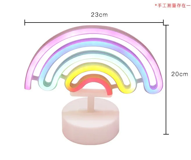 INS Радужный неоновый знак светодиодный светильник-радуга Лампа для общежития фестиваль детская комната сказочные огни настенный Декор Рождественская батарея или USB питание - Испускаемый цвет: as picture