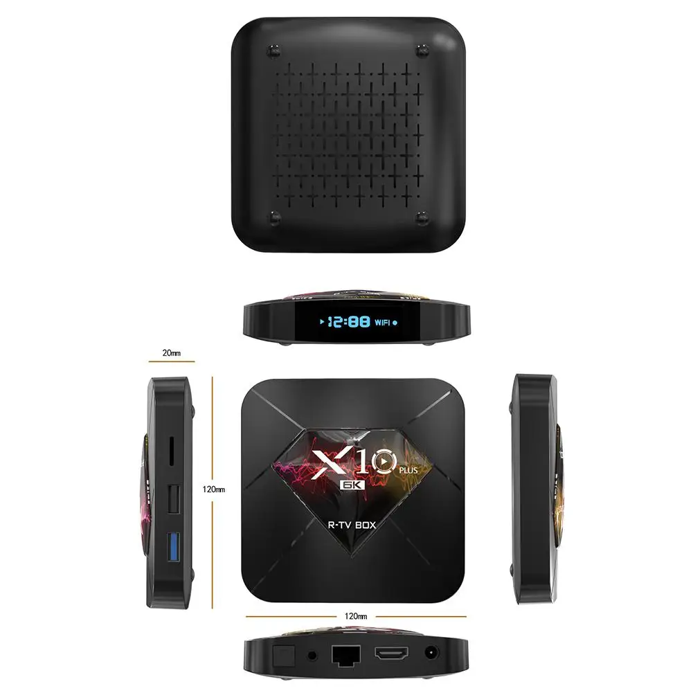 X10 Plus Smart tv BOX Android 9,0 Allwinner H6 4 ГБ 32 ГБ 64 Гб IP tv Smart телеприставка 6K USB 3,0 HDR H.265 медиаплеер