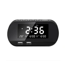 Будильники для спальни, светодиодный цифровой будильник радио с fm-радио, двойной usb-порт для зарядного устройства, диммер повтора сна таймер