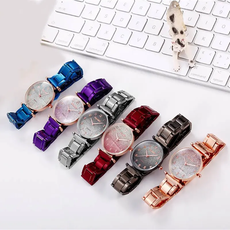 

Business Women Quartz Watch Mesh Belt Halloween Gift Wristwatch Geometric Grid Luxury Dial Ladies Watch