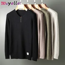 Вязанный мужской свитер корейский нижний Однотонный свитер мужской шикарный Повседневный v-образный вырез пуловеры мужские свитера осенний вязаный мужской свитер