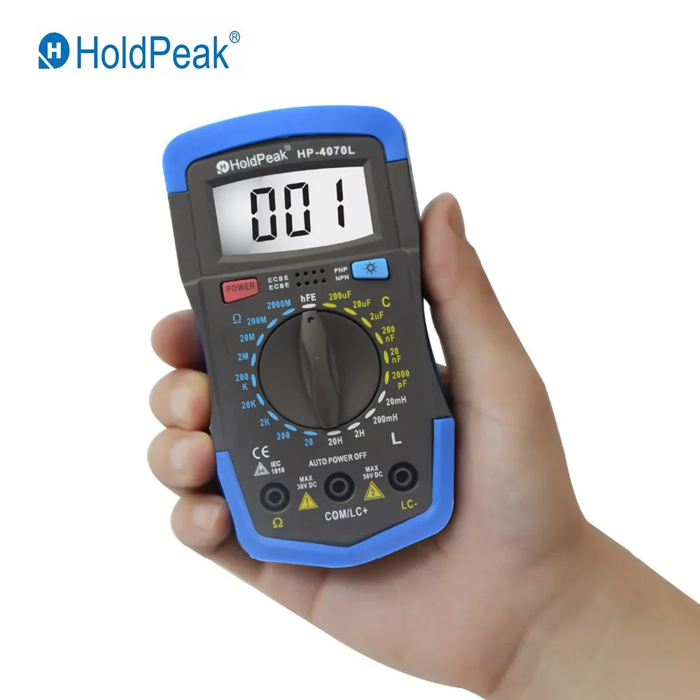 Цифровой мультиметр HoldPeak измеритель сопротивления индуктивности с подсветкой