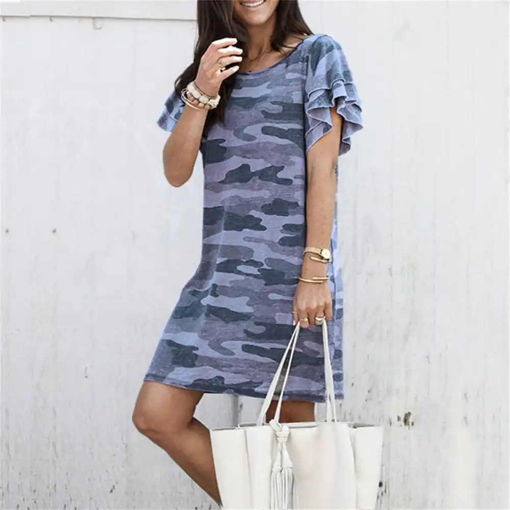 camo t shirt dress plus size