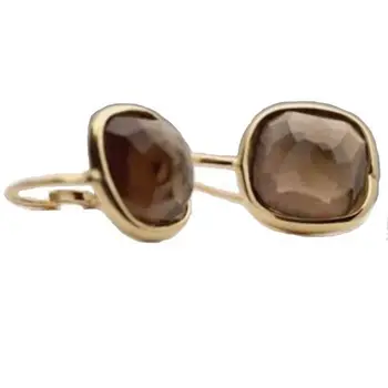 

Fashion designer earrings Angel Schlesser in fumee quartz