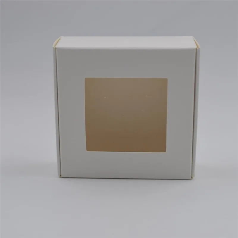 5 шт. DIY ручной работы мыло дисплей окно коробка черная бумага упаковка коробка для ювелирных изделий прозрачное ПВХ окошко коробка конфет белый - Цвет: Белый