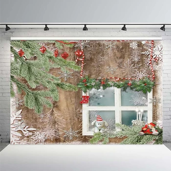 

Christmas Background Backdrops Window Santa Claus Baby Party Photography Background Customized for Photo Studio Photography