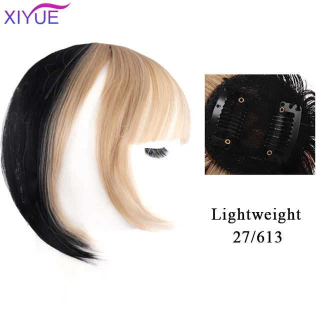 Black/Light Brown Clip In Hair Bangs Hairpiece Accessories Synthetic Fake Bangs Clip In Hair Extensions Clip In Hair Pieces G2668