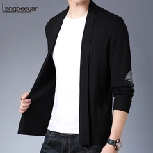 Новые модные брендовые свитера высшего класса, мужской шерстяной кардиган, Облегающие джемперы, вязанная Осенняя повседневная мужская одежда в Корейском стиле