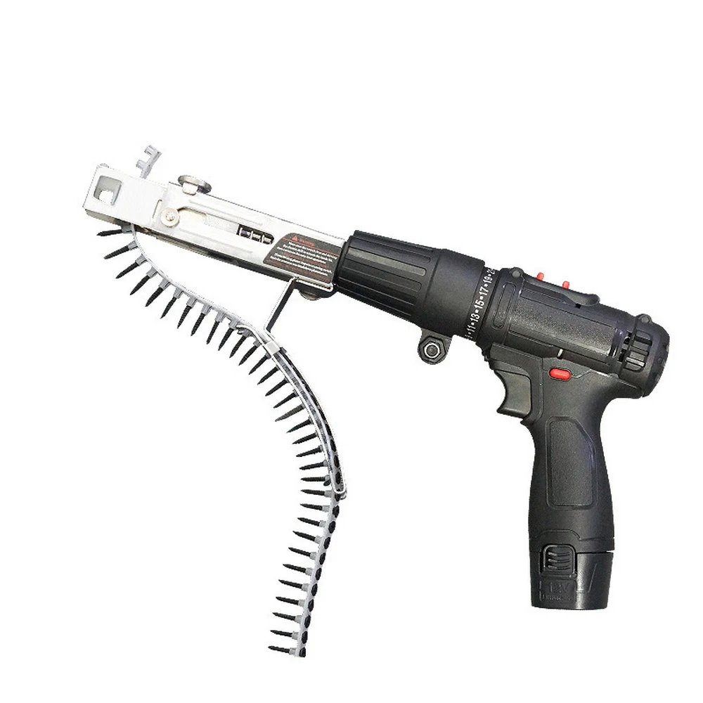 

Automatic Chain Screw Gun Woodworking Chain Nail Gun Adapter for Electric Drill Woodworking Tool Cordless Power Drill Attachment
