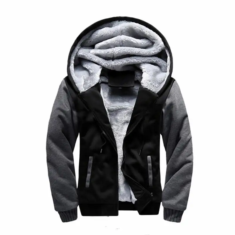 

New Fashion Men Sweatshirt Winter Thick Hoodies Cotton Hoodie Coats Tracksuit Men Fleece Cardigans Mens Sweatshirts 4XL 5XL