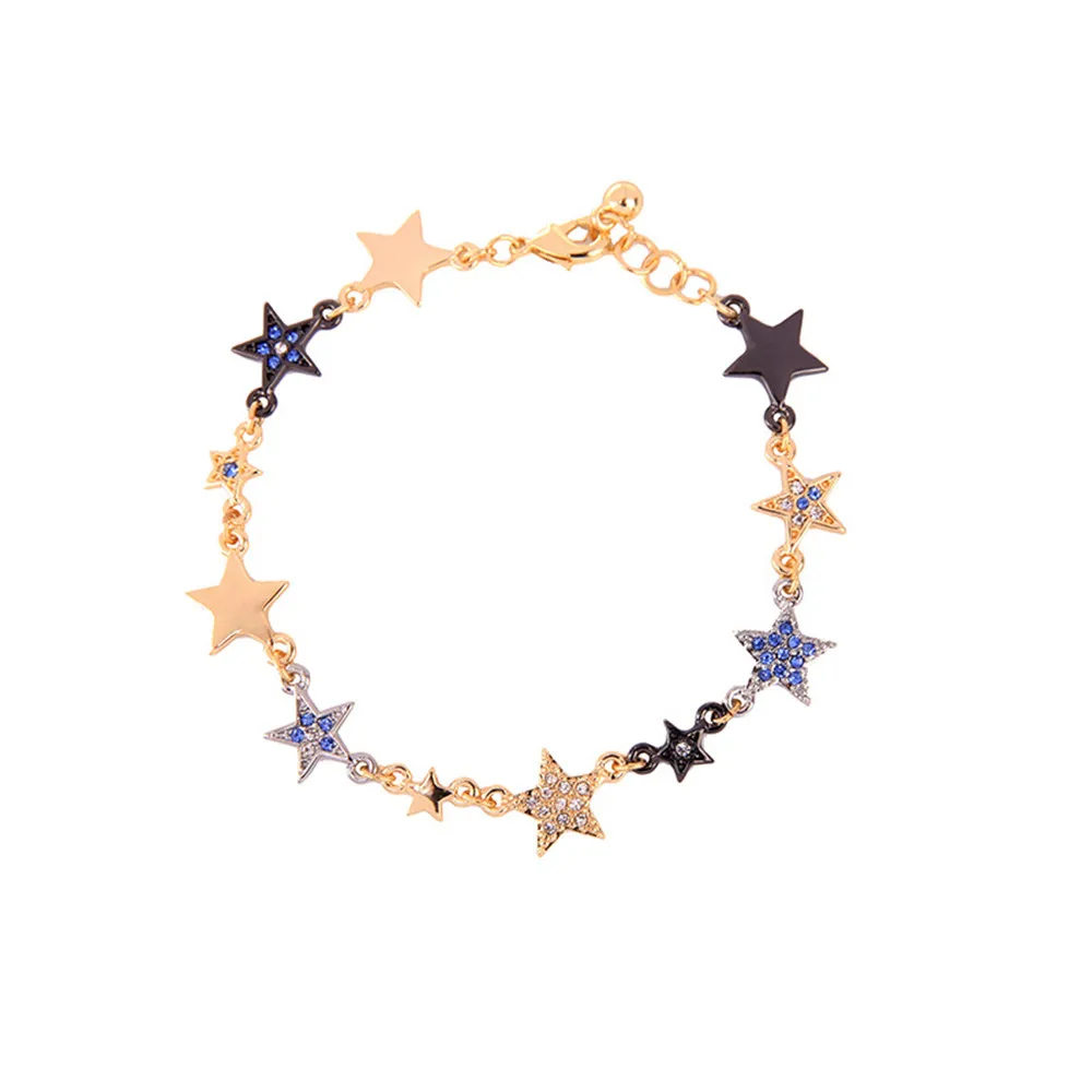 

Stars Charm Bracelet Delicated Crystal Fashion Bracelet for Women Girls Jewelry
