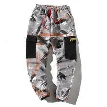 Осенние камуфляжные брюки мужские модные повседневные спортивные штаны с принтом большие комбинезоны с карманами мужские уличные хип-хоп свободные спортивные штаны