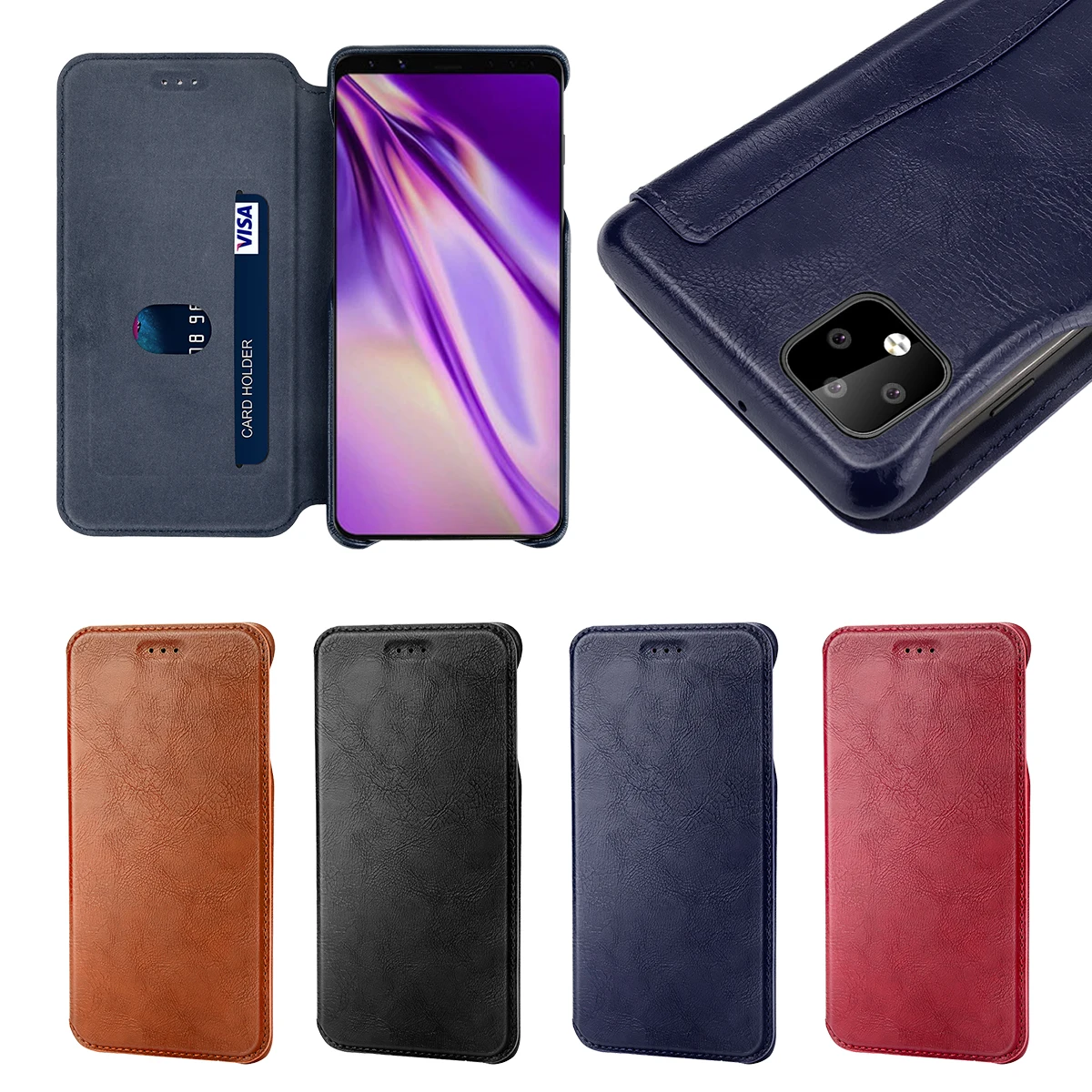 For Google Pixel 4 XL Case Premium PU Leather Flip Stand Full Body Shockproof Protection Phone Cover With Card Slot Coque |