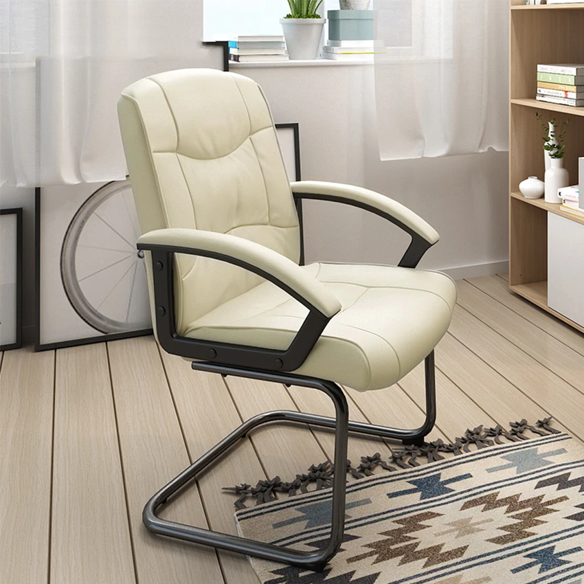 Home Study Office Chair Learning Computer Chair Leather Art Conference Chair Simple and Comfortable Modern Fashion Sofa Chair