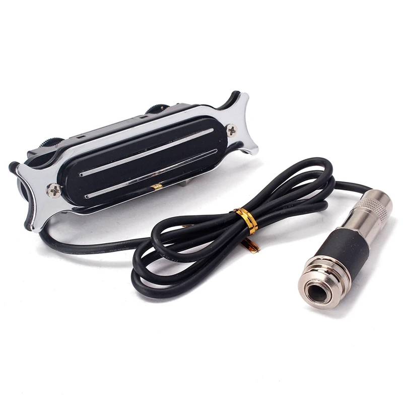 

Noiseless Dual Coil Acoustic Guitar Soundhole Pickup netic with Active Power Jack