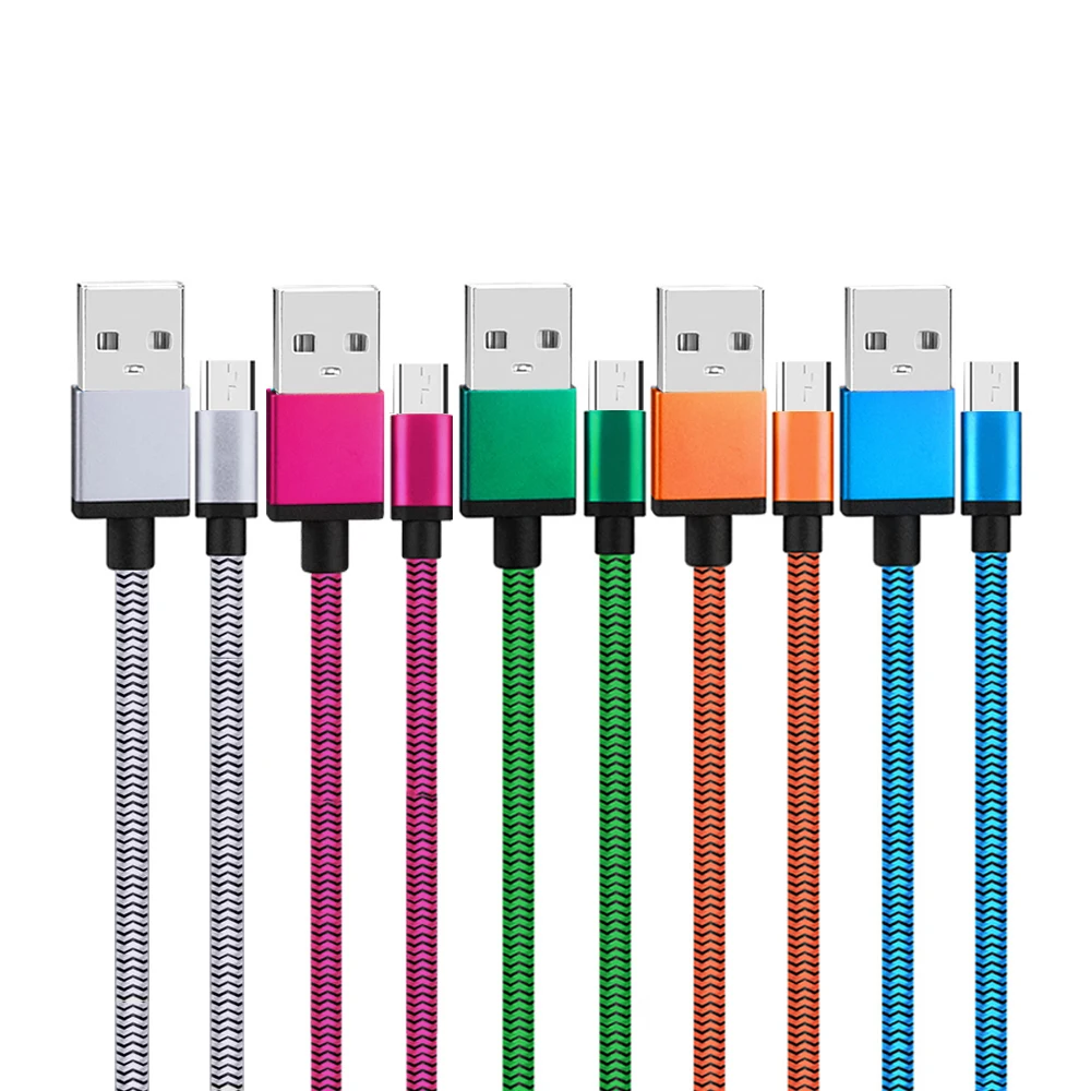 

1M 2M Micro USB Android Mobile Phone USB Charging Cord Cable for Samsung White Orange Fast Charging Cable 1A 1.7A For Xiaomi