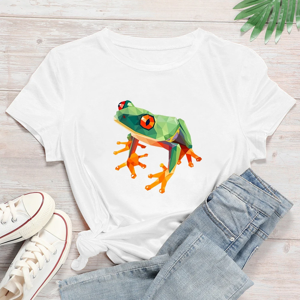 

Creative Korean New T Shirt Women Hot Selling Simplicity T-shirt Crystal-like Very Beautiful Frog Graphic Comfortable T Shirt